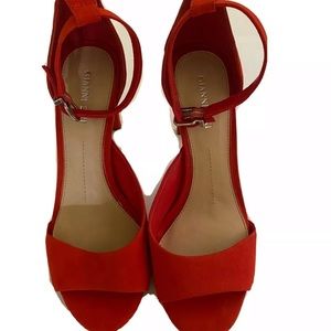 Gianni Bini Sexy 9.5 Red Ankle Strappy Heels